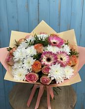 Букет цветов из:  Розы, Герберы и Хризантемы в Ивангороде