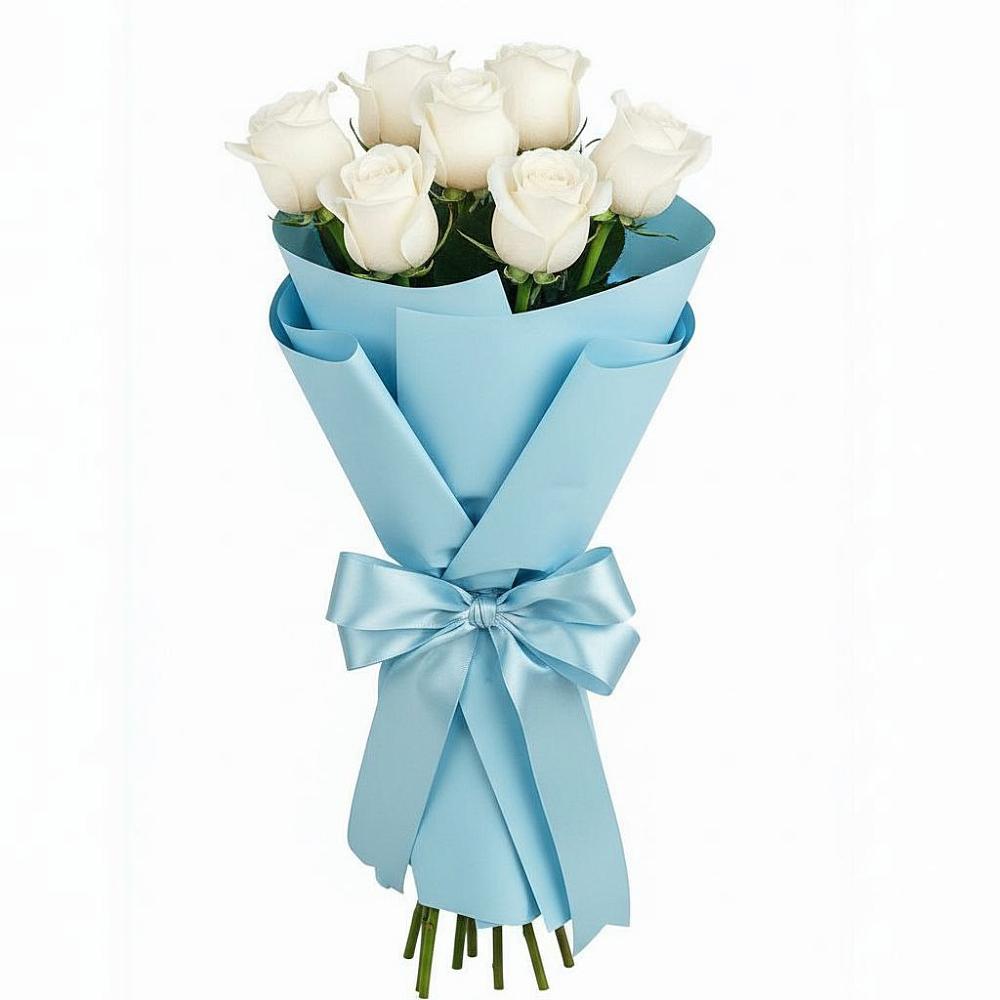 Букет 7 белых роз Проуд в Ивангороде