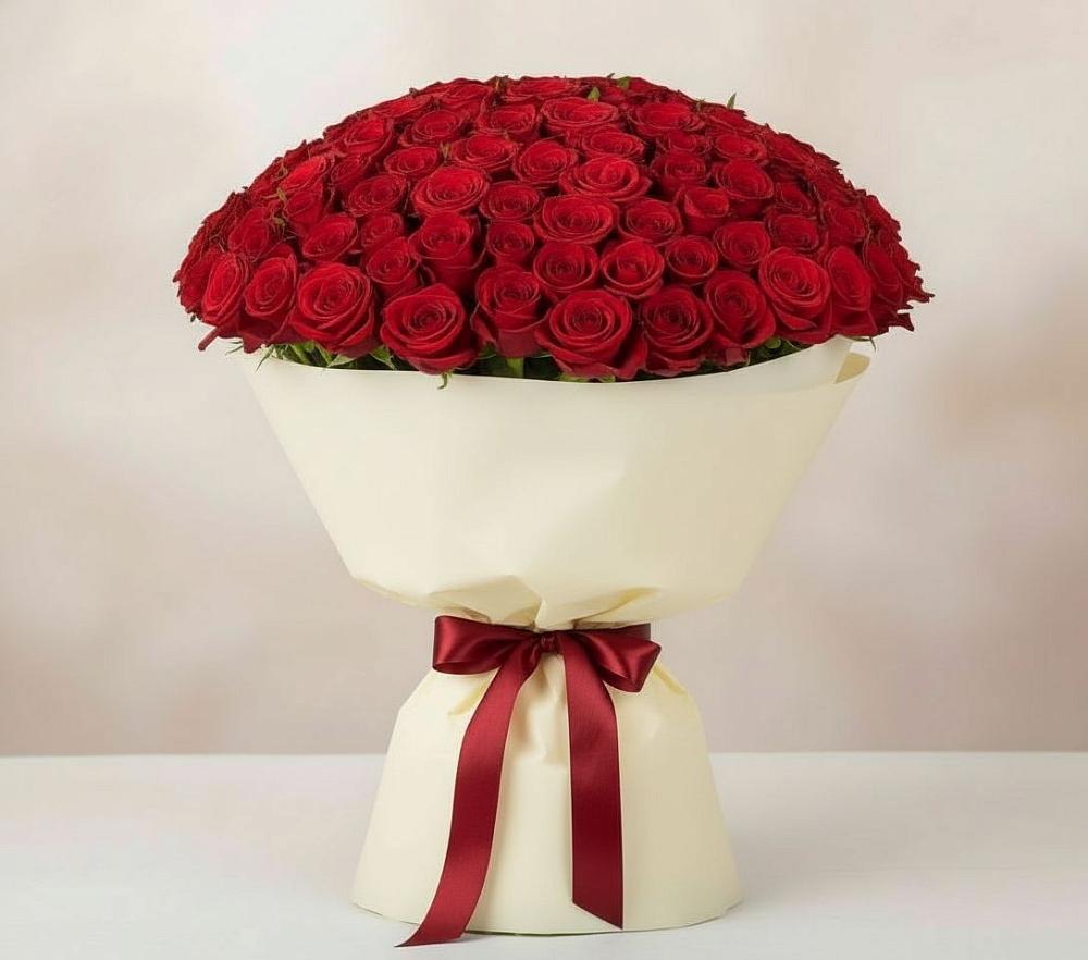 Букет 101 Красная роза Милано в Ивангороде