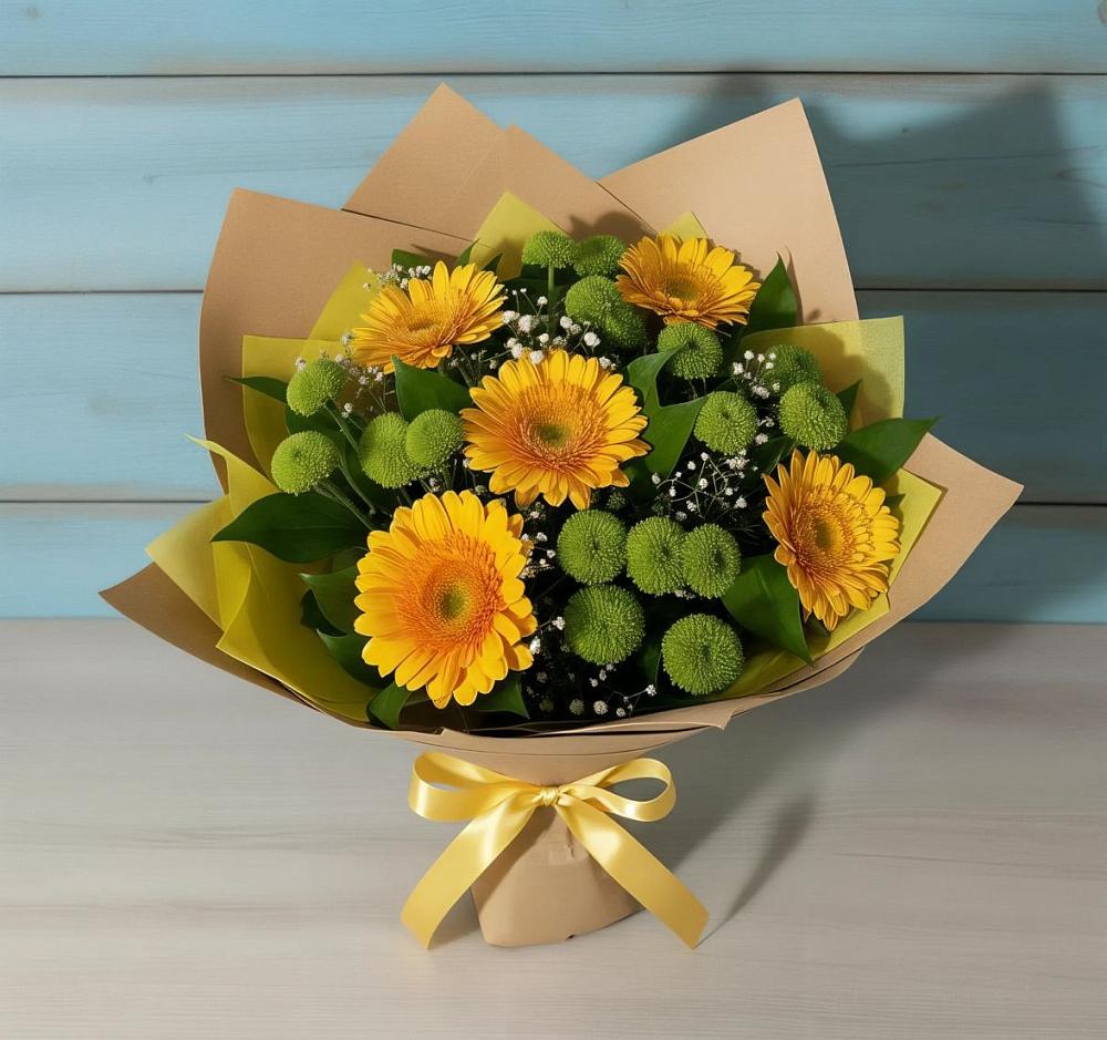 Букет цветов из: Герберы и Хризантемы в Ивангороде