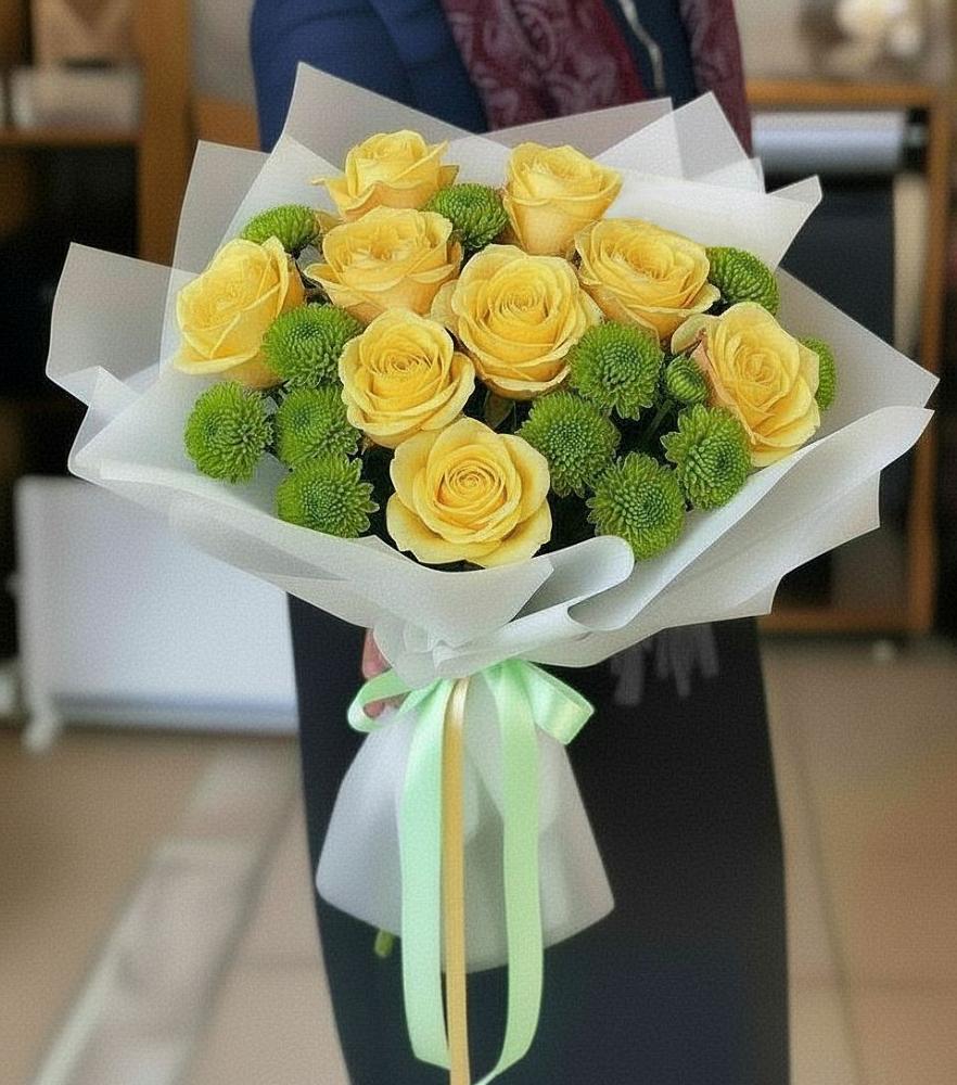 Букет цветов из: Хризантемы и Розы в Ивангороде