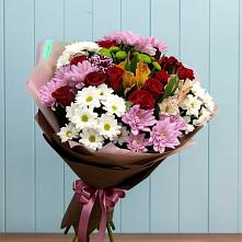 Букет цветов из:  Розы, Хризантемы и Альстромерии #REPLACE_PRED# Ивангороде
